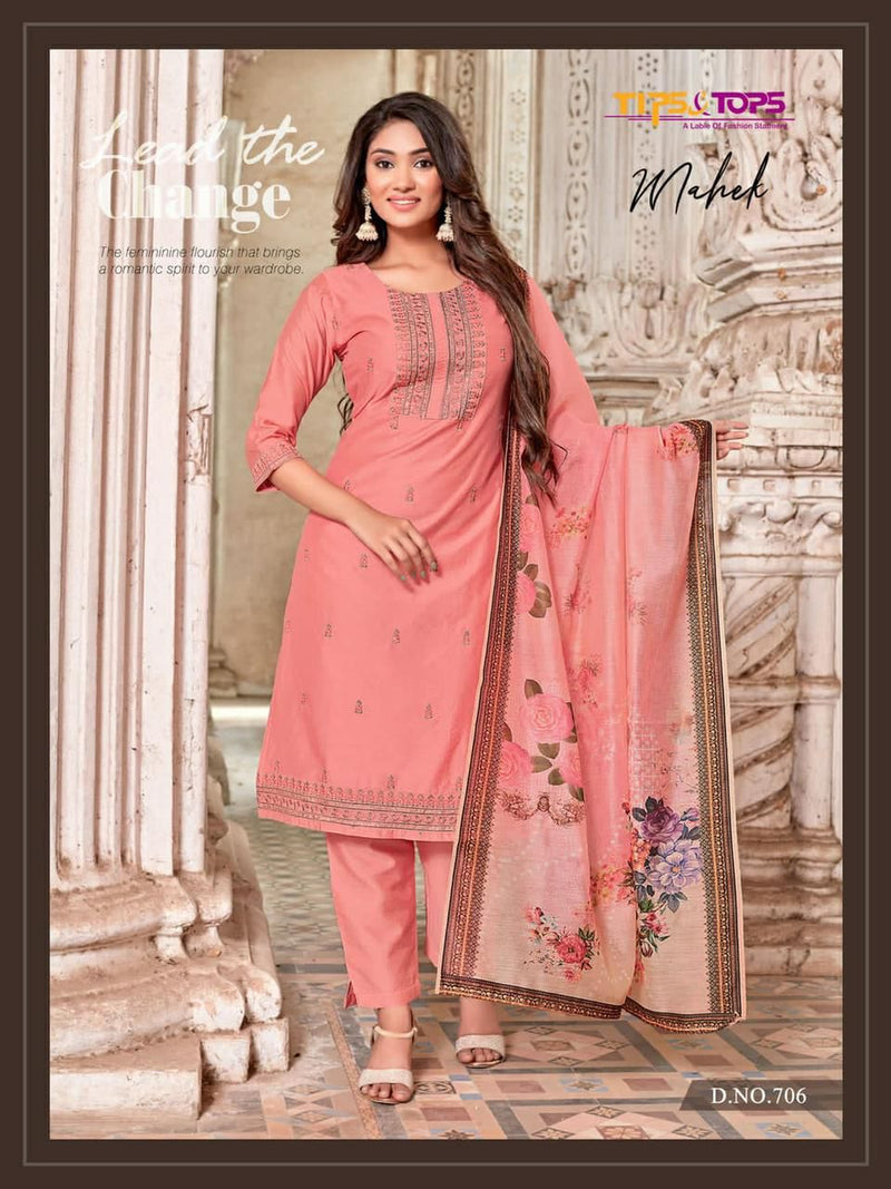 Tips & Tops Mahek Vol 7 Silk Cotton With Hand Work Stylish Designer Festive Wear Fancy kurti
