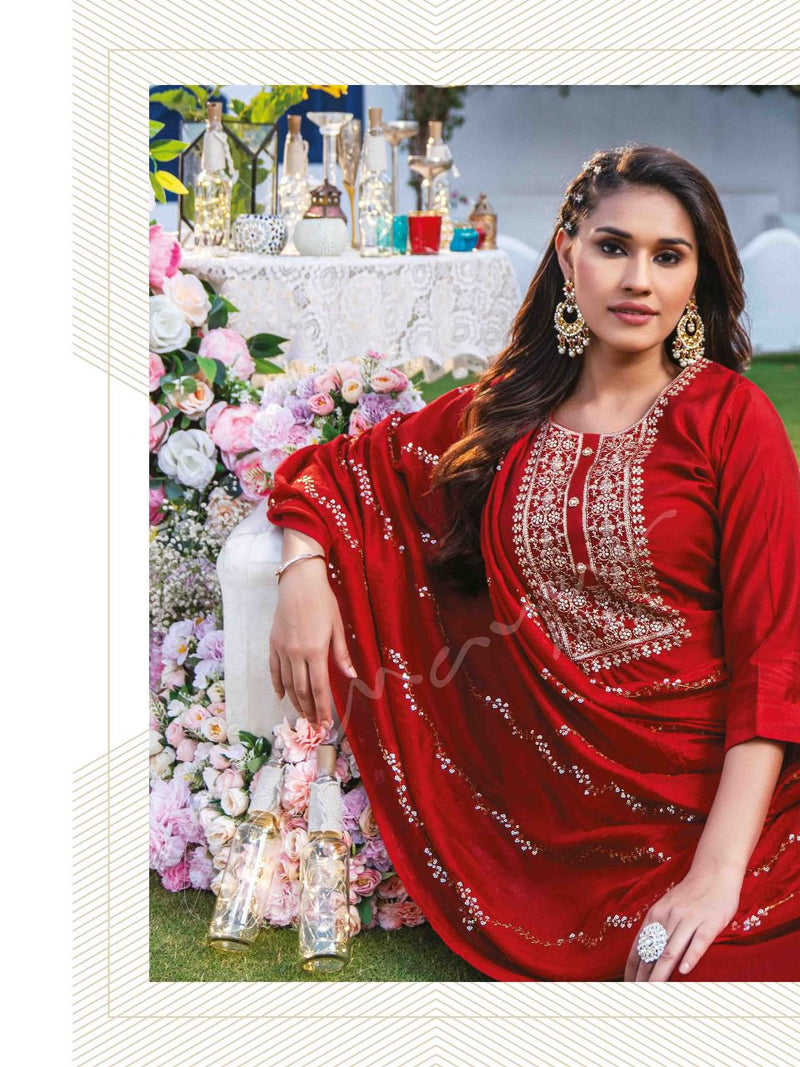 Mayur Tanishq Wonderful Viscose Silk With Heavy crepe work Stylish Designer Party Wear Fancy Kurti