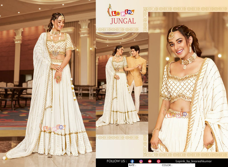 Lapink Jungal Fancy Stylish Designer Wedding Wear Casual Look Lehenga