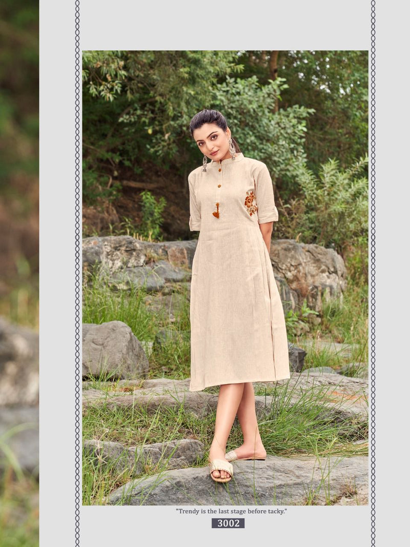 Vitara Floret Khadi Cotton Stylish Designer Fancy Casual Wear kurti