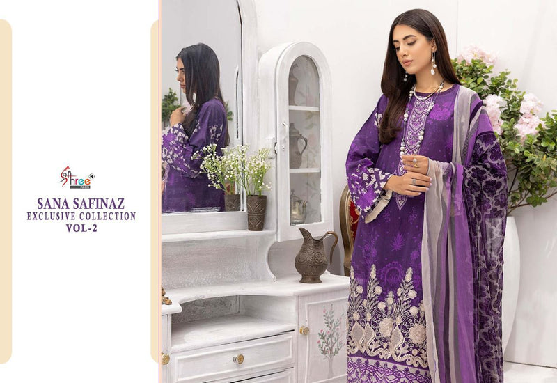 Shree Fabs Sana Safinaz Exclusive Collection Vol 2 Pure Cotton With Heavy Embroidery Stylish Designer Party Wear salwar Suit