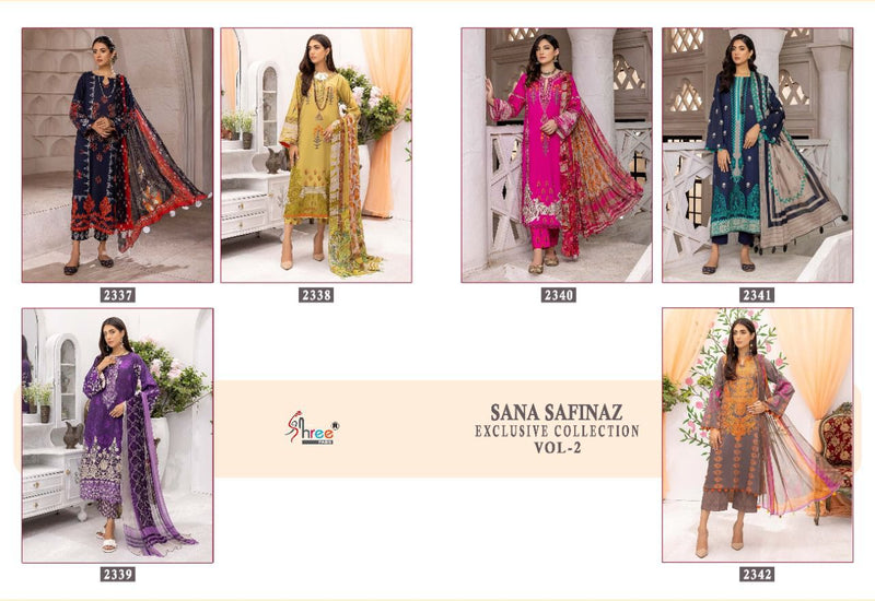 Shree Fabs Sana Safinaz Exclusive Collection Vol 2 Pure Cotton With Heavy Embroidery Stylish Designer Party Wear salwar Suit