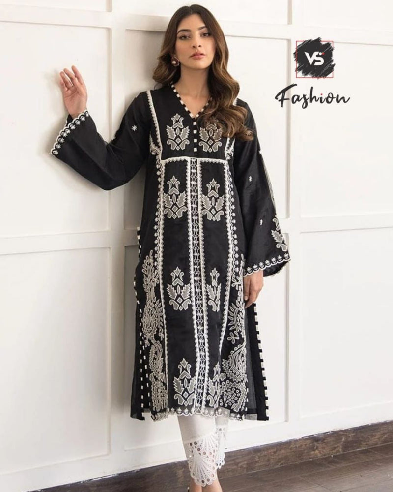 Vs Fashion Dno 604 Georgette With Heavy Embroidery Work Stylish Designer Fancy Pret Kurti
