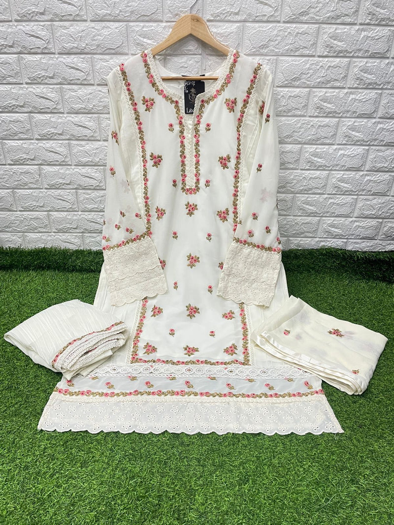 Luxuria Trendz Dno 1188 Fox Georgette With Heavy Embroidery Work Stylish Designer Pakistani Pret Kurti
