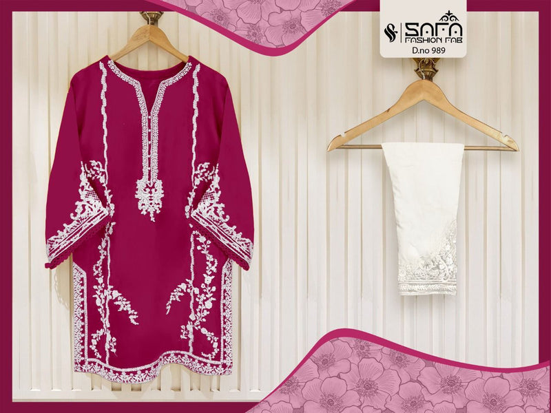 Safa Fashion Dno 989 Georgette With Heavy Embroidery Work Stylish Designer Fancy Pret Kurti