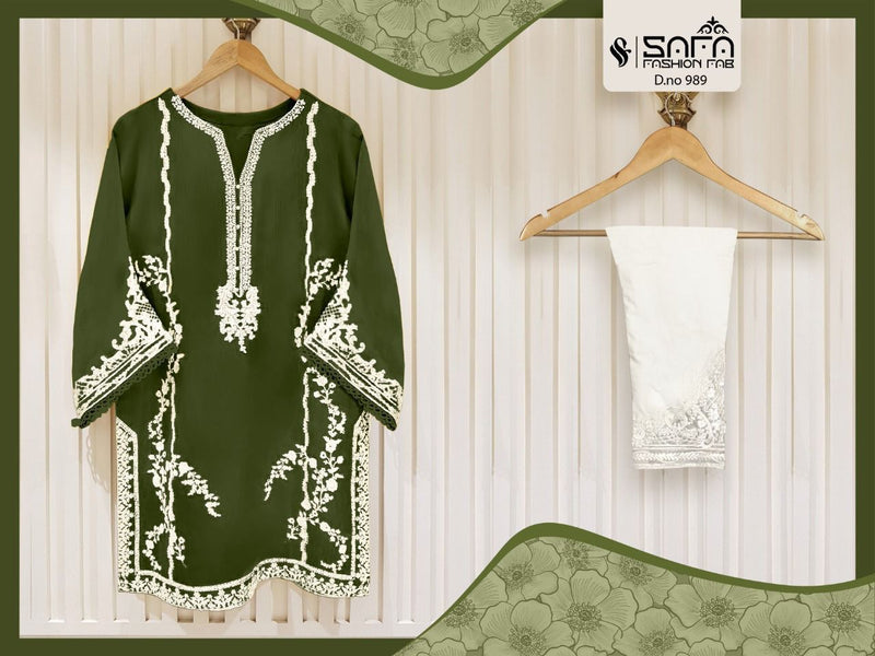 Safa Fashion Dno 989 Georgette With Heavy Embroidery Work Stylish Designer Fancy Pret Kurti