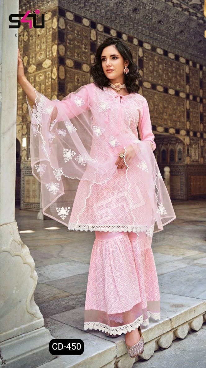S4u Shivali Dno Cd 450  Pure Cotton With Hand Work Stylish Designer Fancy Look Long Kurti