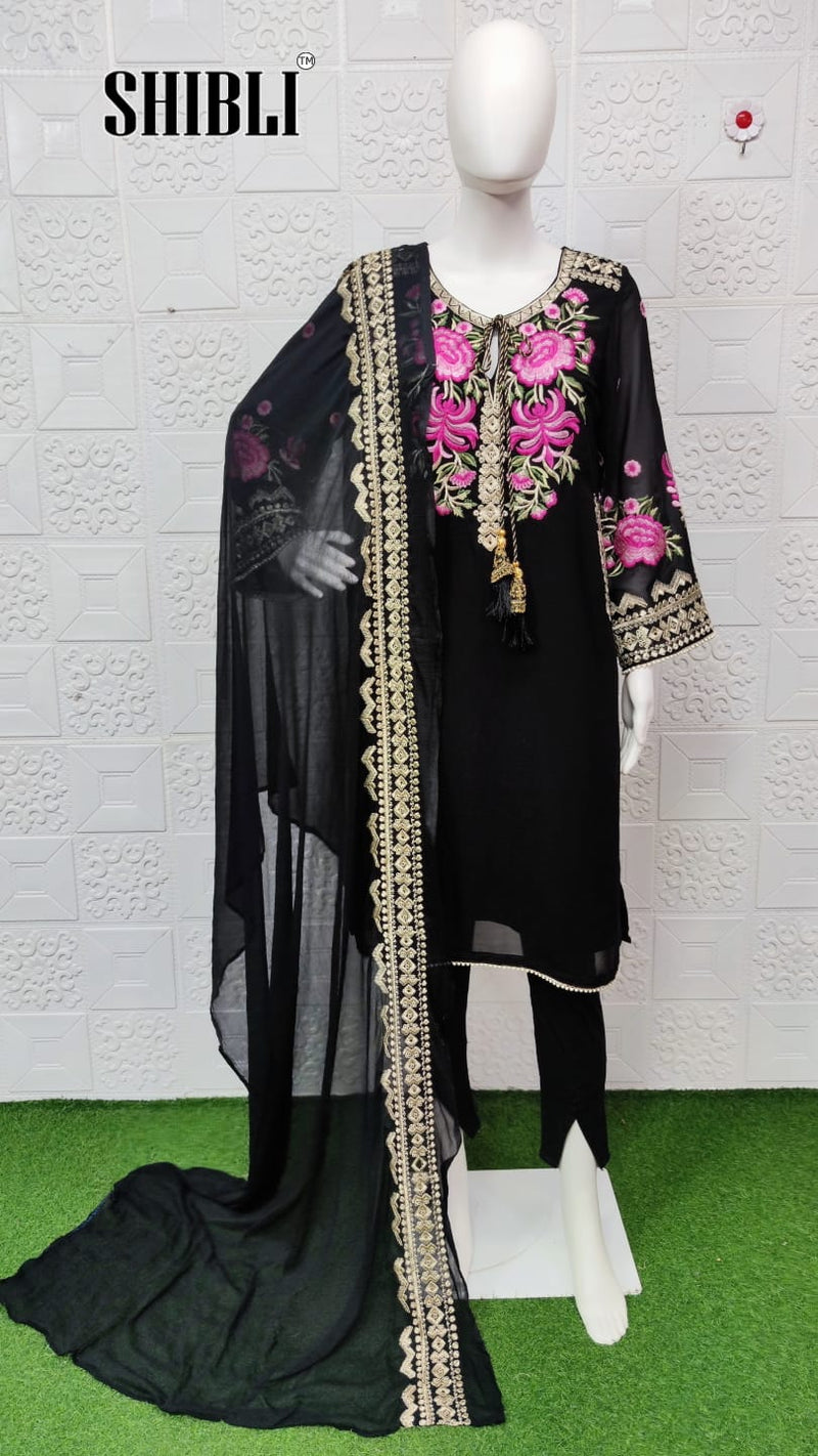Luxury Dno 11 Fox Georgette With Heavy Embroidery Work Stylish Designer Pakistani Pret Kurti