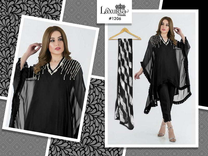 Luxuria Trendz Dno 1206 Georgette With Heavy Hand Work Stylish Designer Pakistani Party Wear Kurti