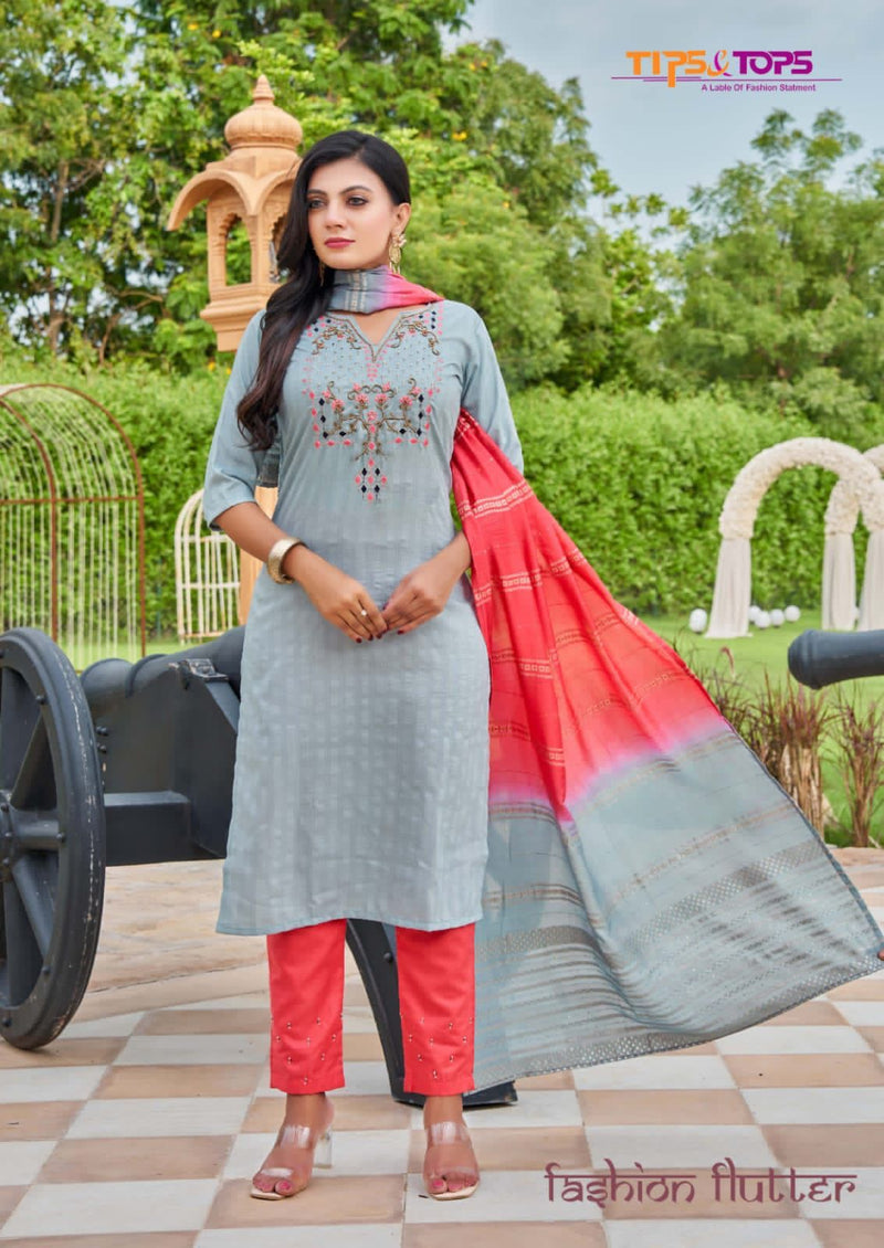 Tips & Tops Odhani Pure Cotton With Heavy Hand Work Stylish Designer Party Wear Fancy Kurti