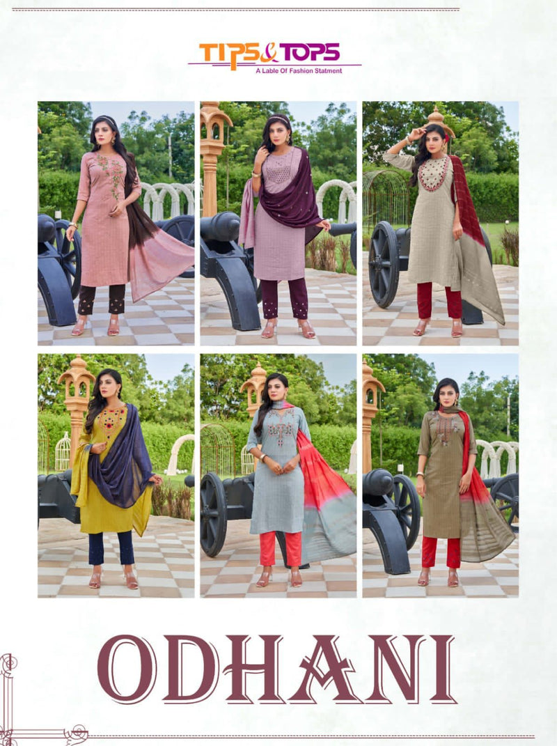 Tips & Tops Odhani Pure Cotton With Heavy Hand Work Stylish Designer Party Wear Fancy Kurti