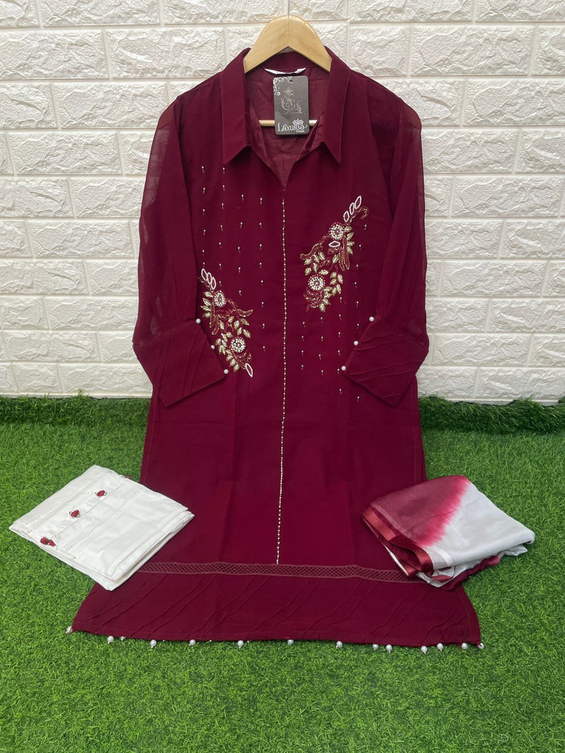 Luxuria Trendz  Dno 1178 Georgette With Heavy Embroidery Work Stylish Designer Casual Look Pret Kurti