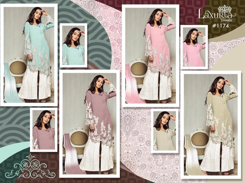 Luxuria Trendz  Dno 1174 Georgette With Heavy Embroidery Work Stylish Designer Pret Kurti