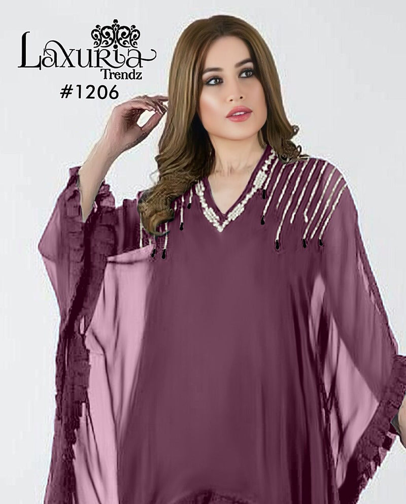 Luxuria Trends Dno 1206 Georgette With Heavy Embroidery & Hand Work Stylish Designer Pret Kurti