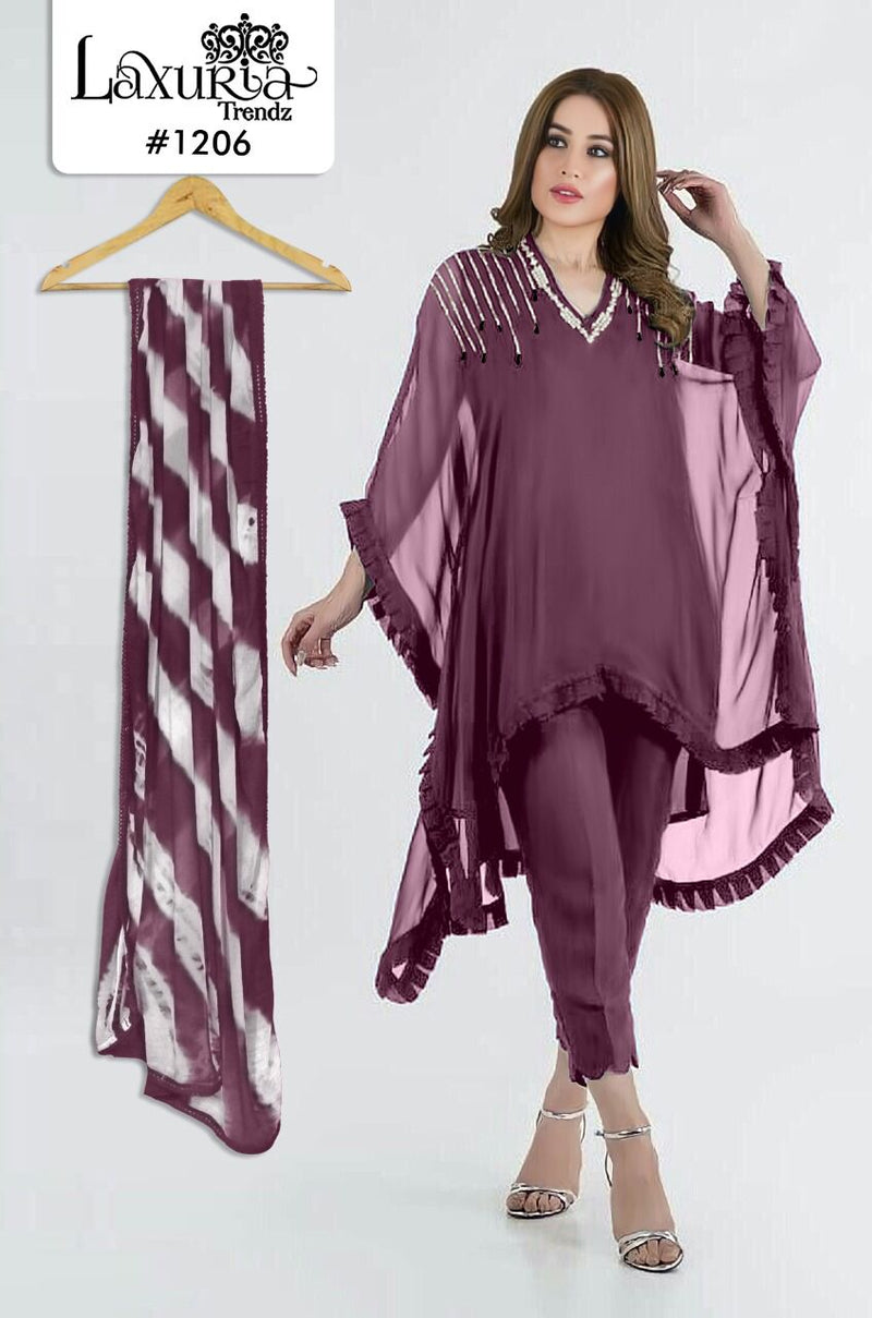 Luxuria Trends Dno 1206 Georgette With Heavy Embroidery & Hand Work Stylish Designer Pret Kurti