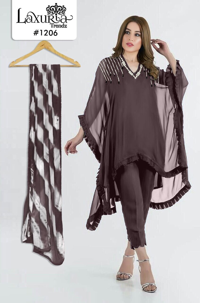 Luxuria Trends Dno 1206 Georgette With Heavy Embroidery & Hand Work Stylish Designer Pret Kurti