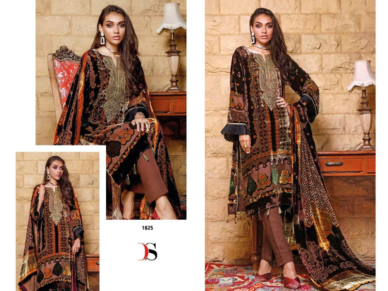 Deepsy Suit Joy Of Winter Velvet With Heavy Embroidery Work Stylish Designer Festive Wear Salwar Kameez