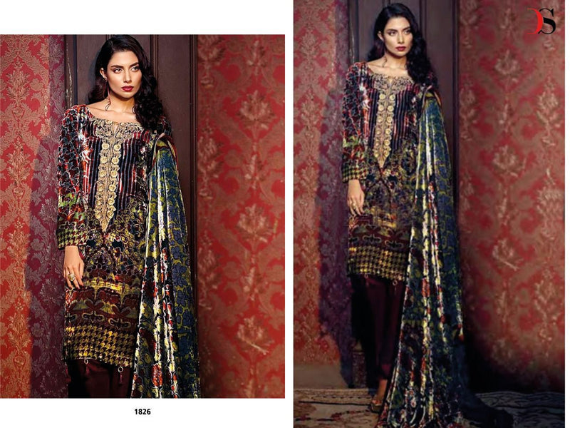 Deepsy Suit Joy Of Winter Velvet With Heavy Embroidery Work Stylish Designer Festive Wear Salwar Kameez