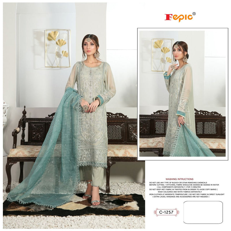 Fepic Suit Dno C 1257 Georgette With Heavy Embroidery Work Stylish Designer Salwar Kameez