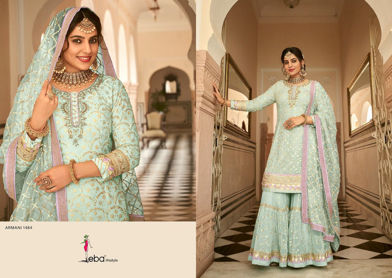 Eba Lifestyle Armani Vol 3 Georgette With Heavy Embroidery Work Wedding Wear Salwar Kameez
