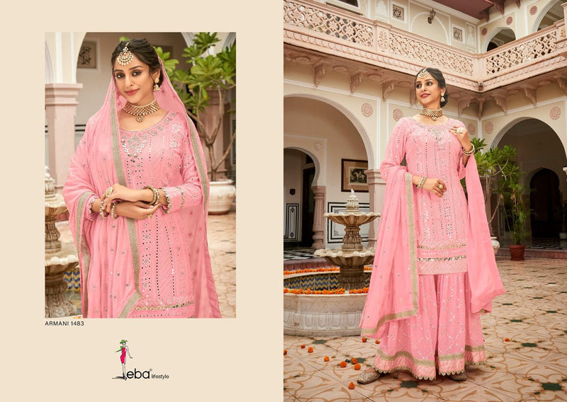 Eba Lifestyle Armani Vol 3 Georgette With Heavy Embroidery Work Wedding Wear Salwar Kameez