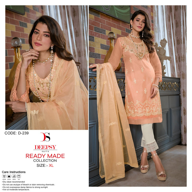 Deepsy Suit Dno D 239 Organza With Embroidery & Khalti Work Stylish Designer Casual Wear Pret Kurti