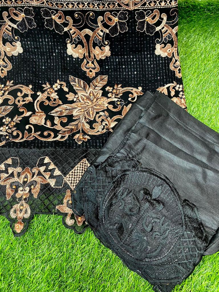 Mushq Dno m 157 Georgette With Heavy Embroidery Work Stylish Designer Party Wear Pakistani Pret Kurti