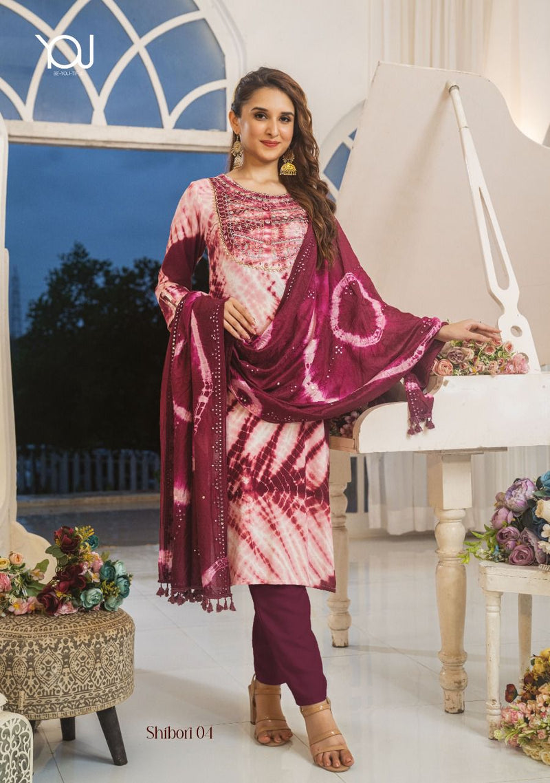 Wanna Shibori Rayon With Fancy Work Stylish Designer Festive Wear Kurti