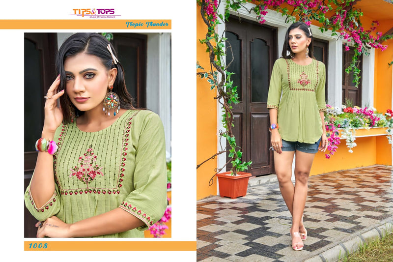 Tip & Top Pulpy Vol 9 Rayon With Heavy Embroidery Work Stylish Designer Fancy Short Kurti