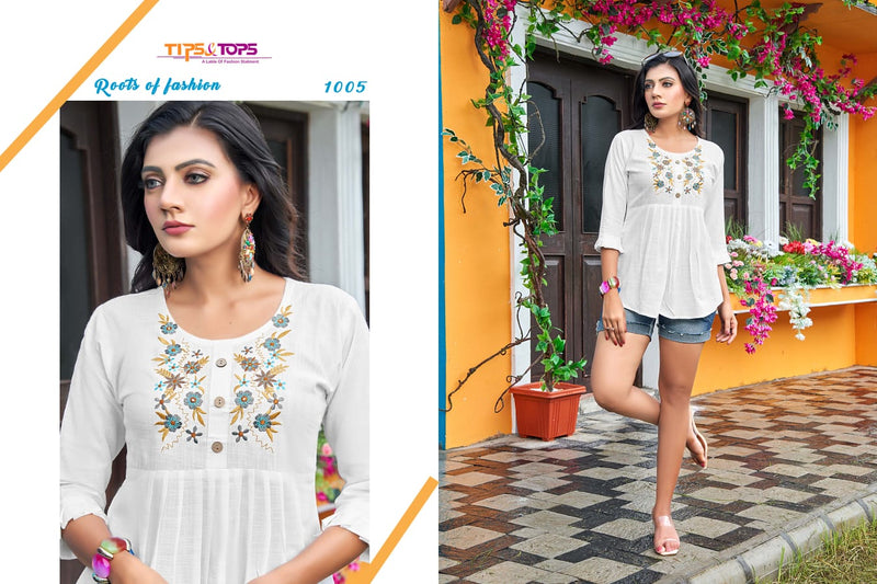 Tip & Top Pulpy Vol 9 Rayon With Heavy Embroidery Work Stylish Designer Fancy Short Kurti