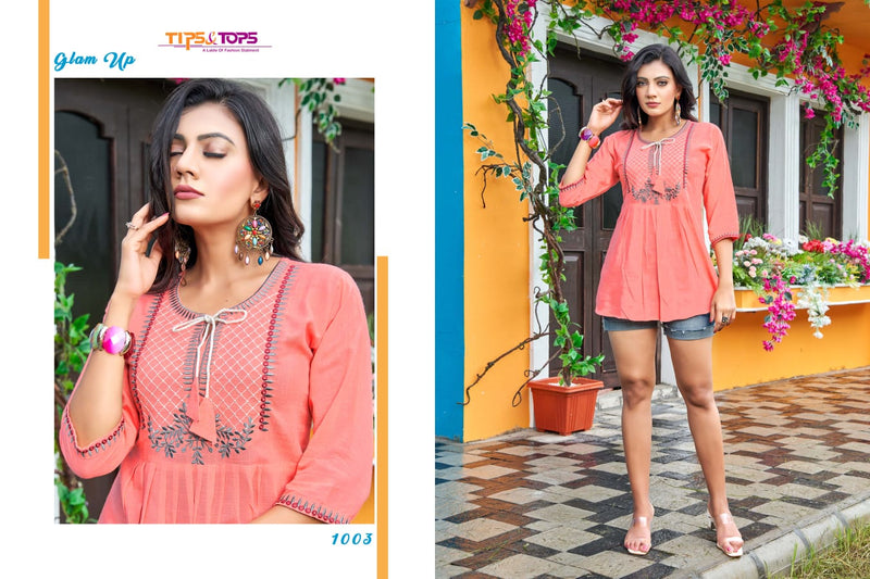 Tip & Top Pulpy Vol 9 Rayon With Heavy Embroidery Work Stylish Designer Fancy Short Kurti