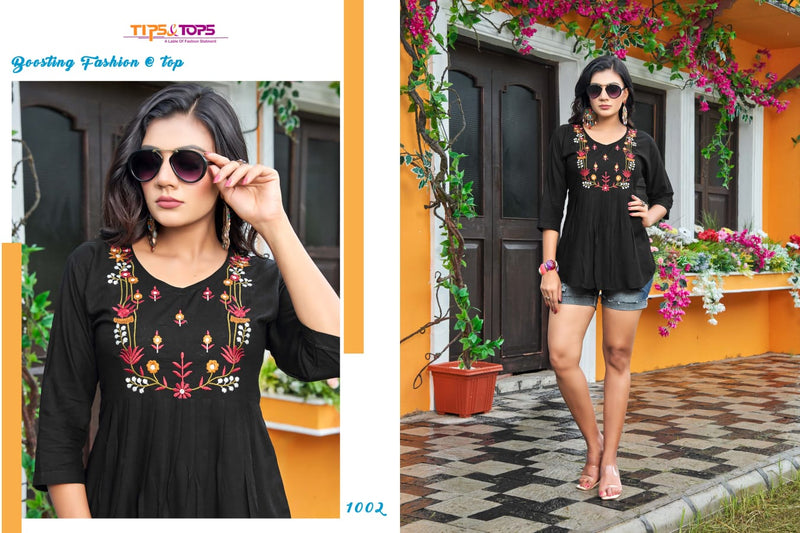 Tip & Top Pulpy Vol 9 Rayon With Heavy Embroidery Work Stylish Designer Fancy Short Kurti