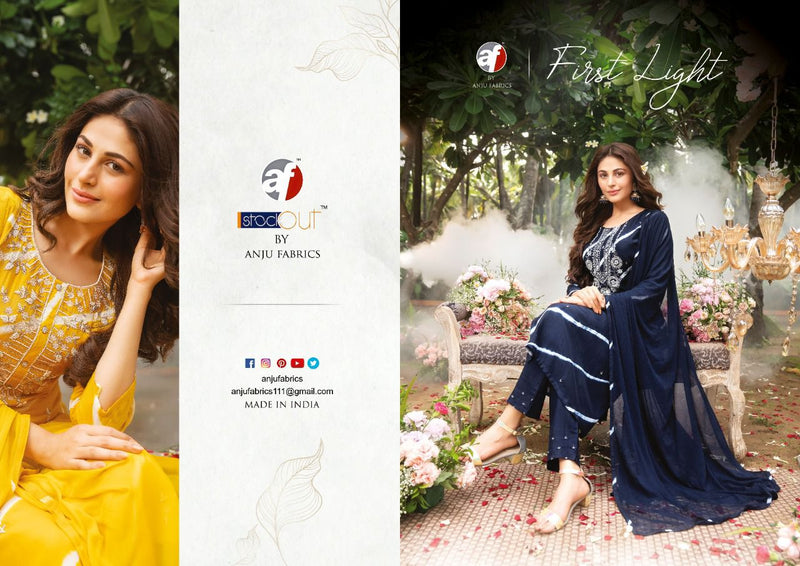 Anju Fab First Light Viscose Silk With Hand work Stylish Designer Casual Look Festive Wear Kurti