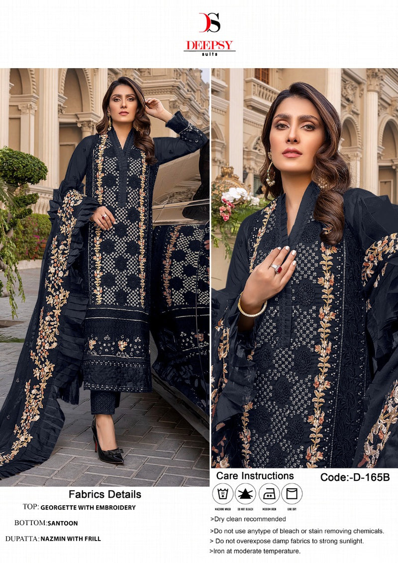 Deepsy Suit Dno 165 B Georgette With Beautiful Embroidery Work Stylish Designer Party Wear Salwar Kameez