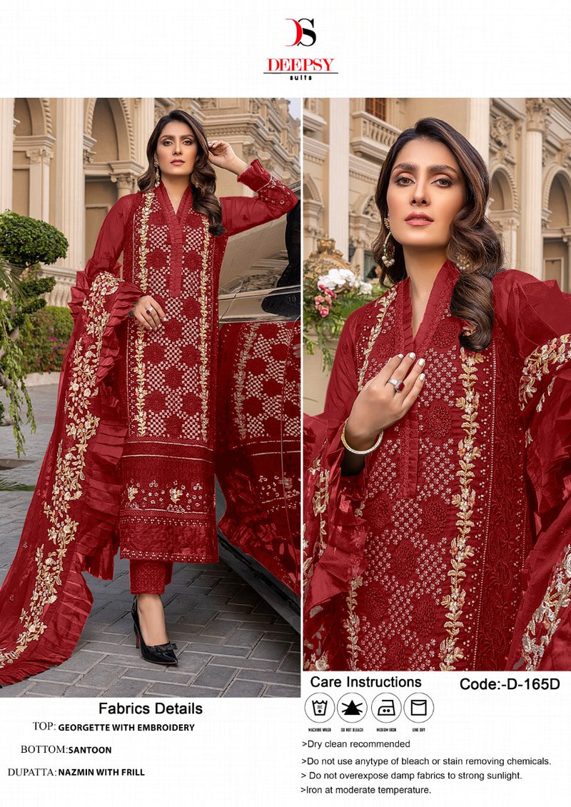 Deepsy Suit Dno 165 D Georgette With Beautiful Embroidery Work Stylish Designer Party Wear Salwar Kameez