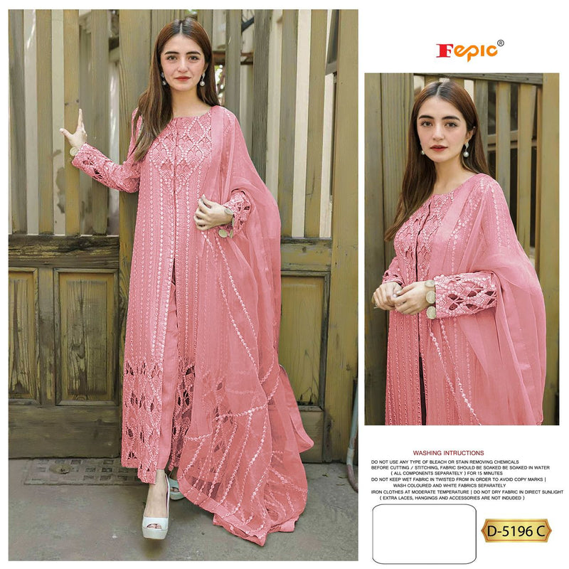 Fepic Suit Dno 5196 C Rosemeen Georgette With Fancy Work Stylish Designer Party Wear Salwar Kameez