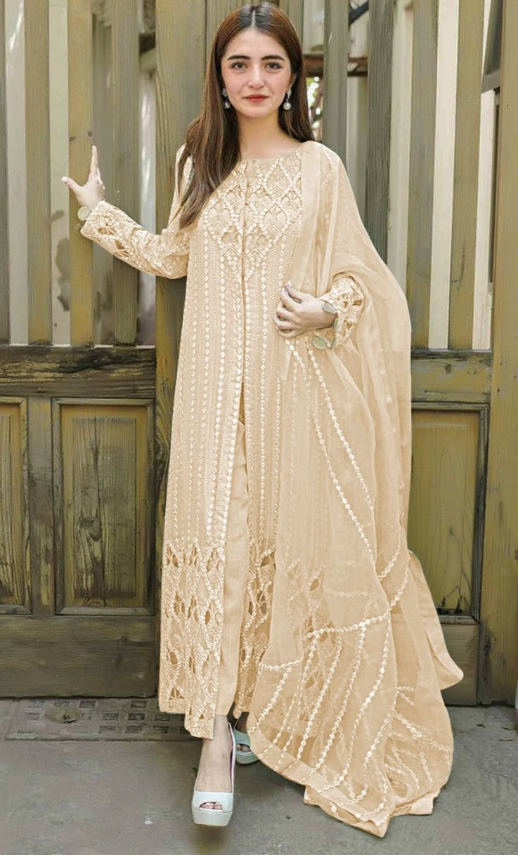 Fepic Suit Dno 5196 D Rosemeen Georgette With Fancy Work Stylish Designer Party Wear Salwar Kameez