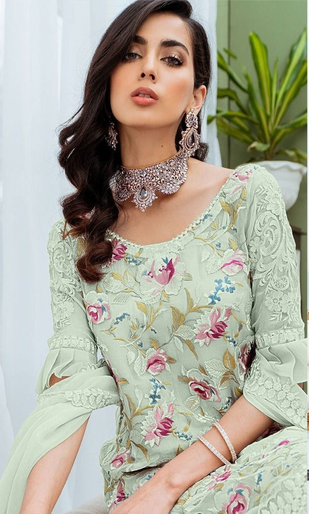 Fepic Suit Rosemeen Dno 1118 H Georgette With Net Embroidery Work Stylish Designer Party Wear Salwar Kameez