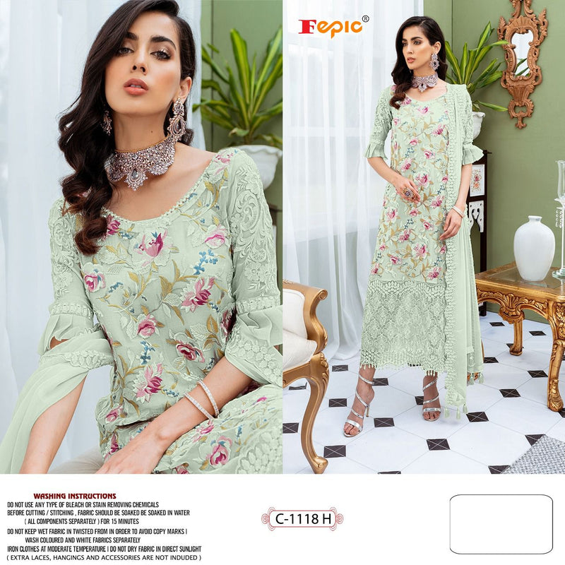 Fepic Suit Rosemeen Dno 1118 H Georgette With Net Embroidery Work Stylish Designer Party Wear Salwar Kameez