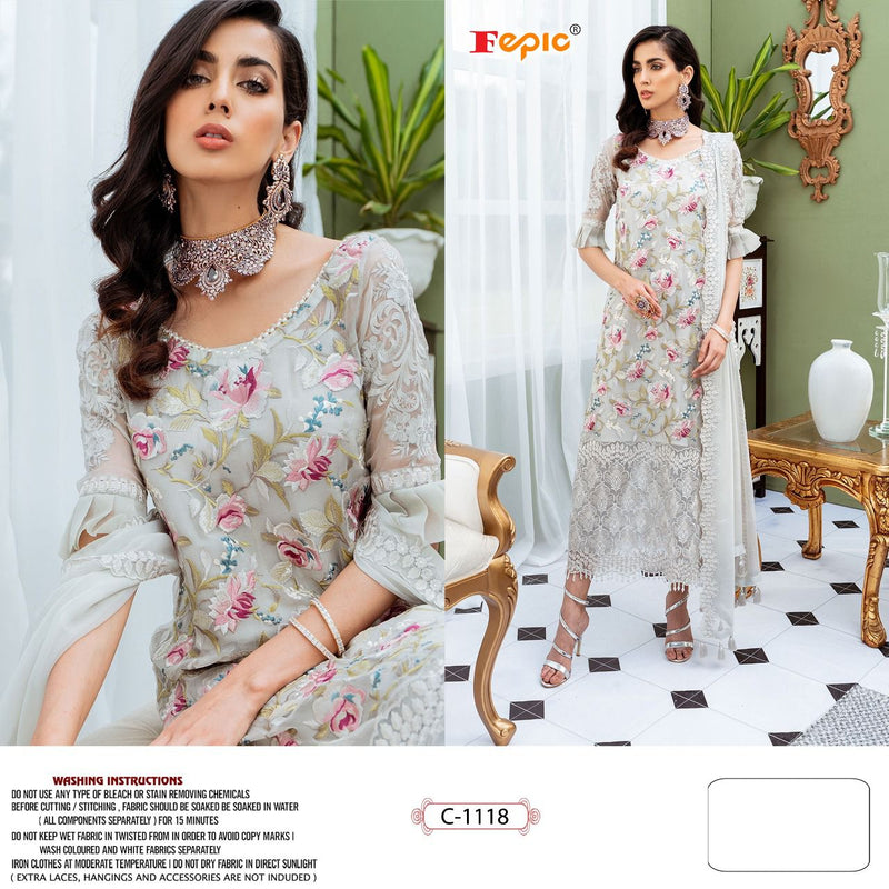Fepic Suit Rosemeen Dno 1118 Georgette With Net Embroidery Work Stylish Designer Party Wear Salwar Kameez