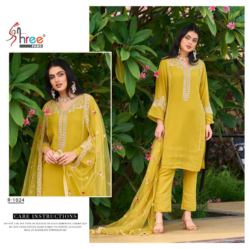 Shree Fabs Dno 1024 Georgette With Heavy Beautiful Embroidery Work Stylish Designer Casual Wear Kurti