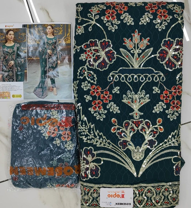 Fepic Dno 5200 Georgette With Heavy Embroidery Work Stylish Designer Pakistani Salwar Kameez