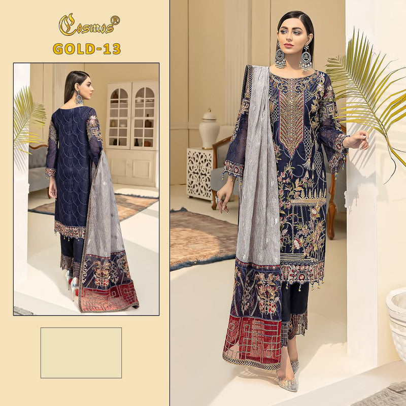 Cosmos Dno 13 Georgette With Heavy Embroidery Work Stylish Designer Wedding Wear Salwar Kameez