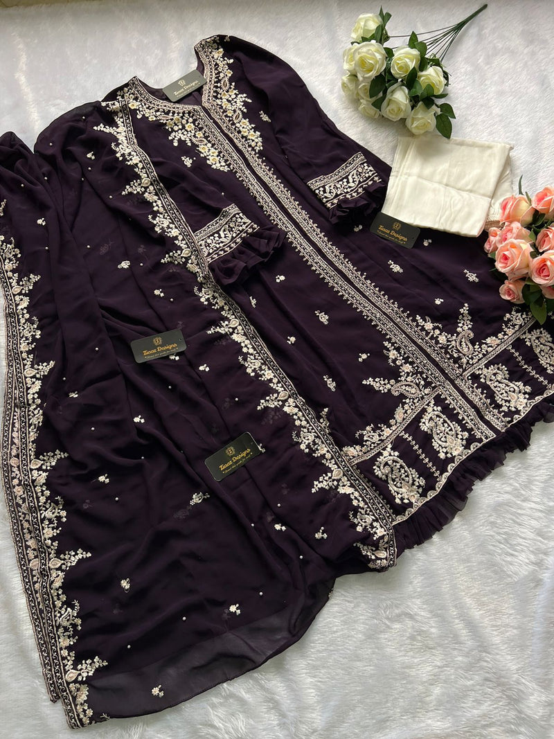 Ziaaz Noor Georgette With Fancy Embroidery Work Stylish Designer Party Wear Causal Look Kurti