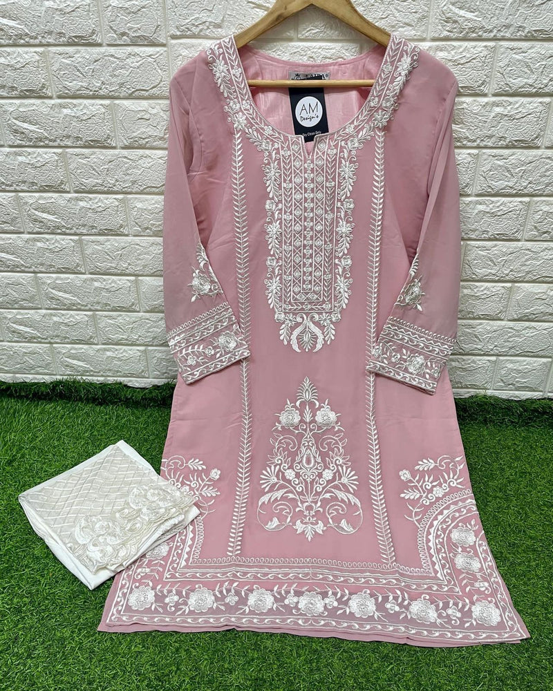 Laiba Dno Am Vol 96 Georgette With Heavy Embroidery Work Stylish Designer Casual Wear Pret Kurti