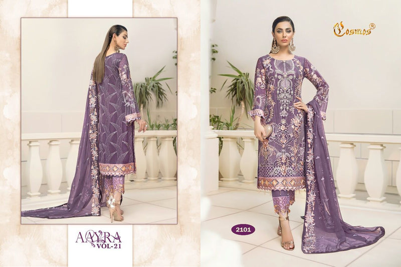 Cosmos Dno 21 Aayra Vol 21 Georgette With Fancy Work Stylish Designer Attractive Look Fancy Salwar Kameez
