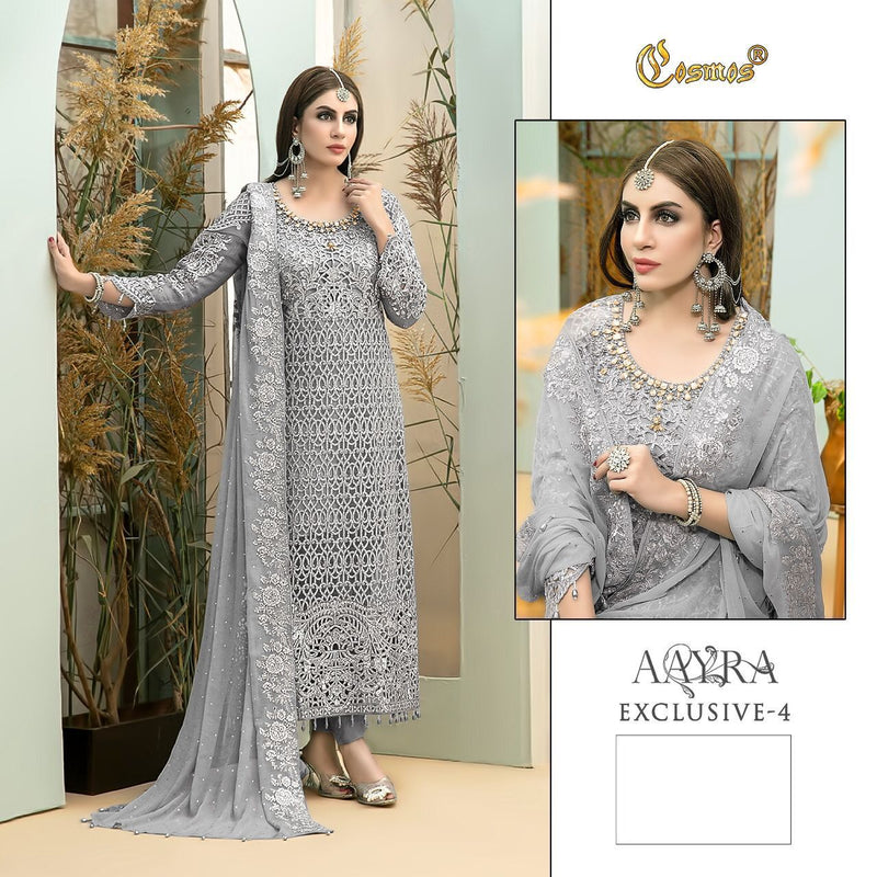 Cosmos Aayra Exclusive 4 Georgette With Fancy Work Stylish Designer Party Wear Fancy Salwar Kameez
