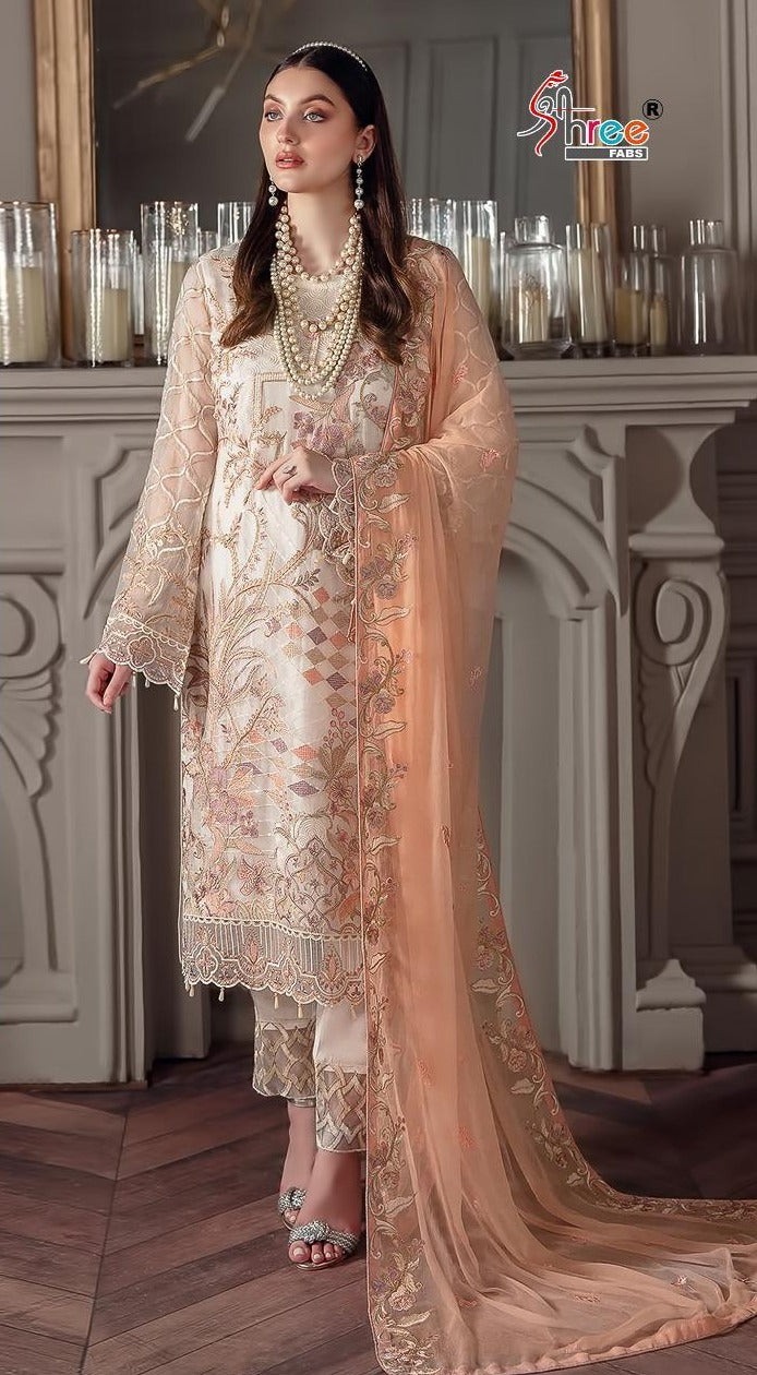 Shree Fabs Dno 1611 Georgette With Beautiful Heavy Embroidery Work Stylish Designer Party Wear Salwar Kameez
