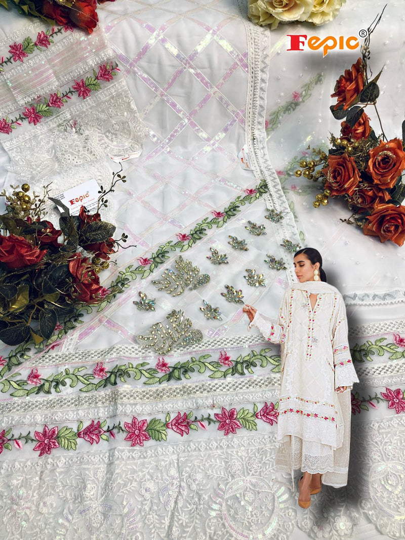 Fepic Dno 1226 C Rosemeen Georgette With Fancy Embroidery Work Stylish Designer Casual Wear Salwar Kameez