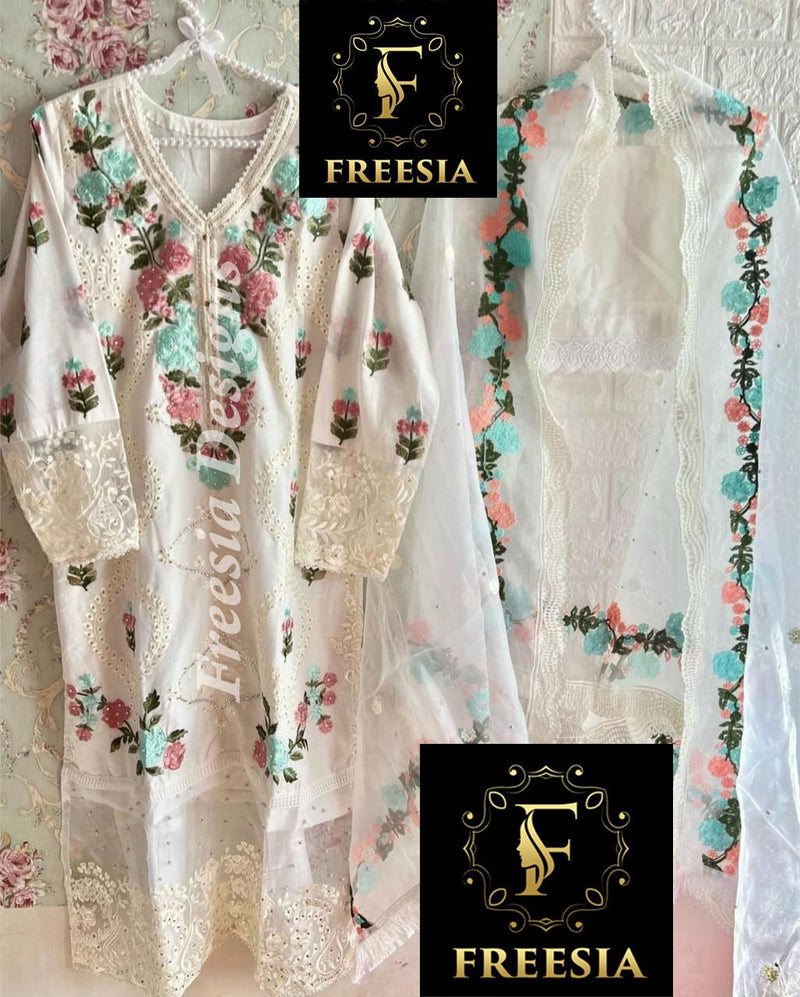 Fressia Designs Shahnaz Vol 10 Pure Cotton With Beautiful Mirror Embroidery work Stylish Designer Pakistani Salwar Kameez